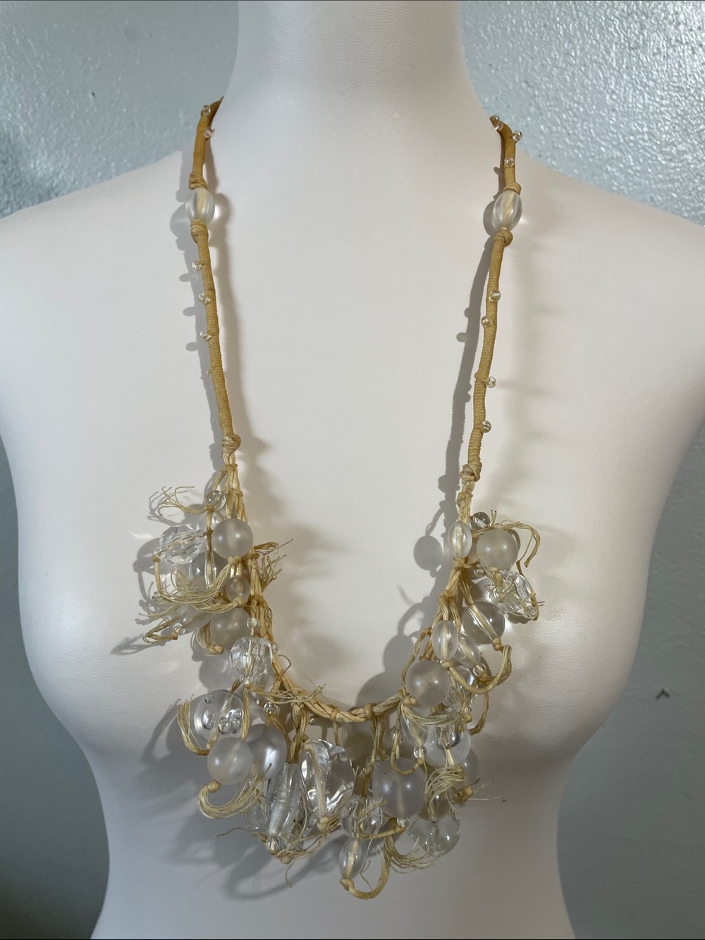 Teresa Goodall Vtg Beaded Bauble Statement Necklace Adjustable Boho Artisan Bold